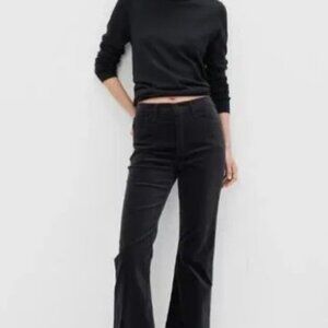 GAP High-Rise '70s Flare Black VELVET Stretch Pants